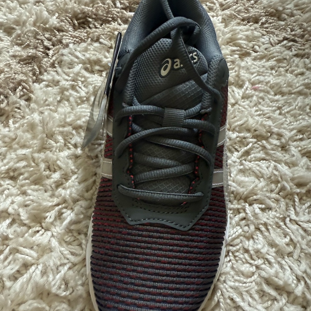 ASICS Charcoal and Crimson Running Shoes